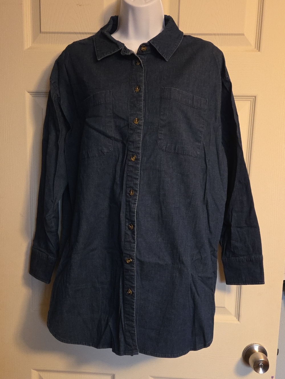 Universal Standard Blue Denim Button-Up Shirt Dress Size XXS